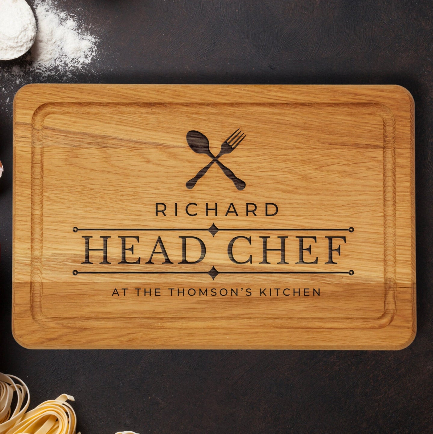 Personalised Head Chef Wooden Chopping Board | Gift for Mum | Couple Gifts | Housewarming | Engagement | Birthday Gift