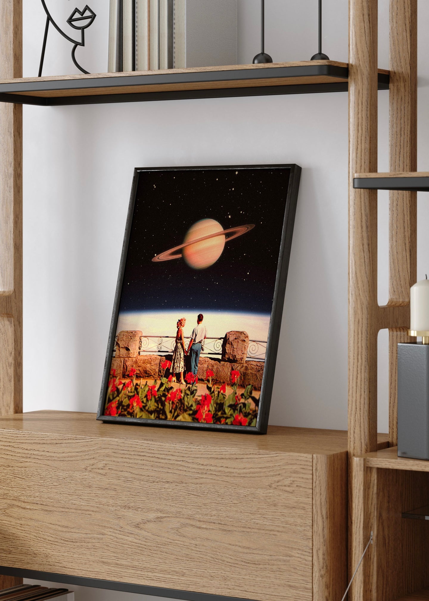 Lovers In Space By Taudalpoi | Space Collage Wall Art