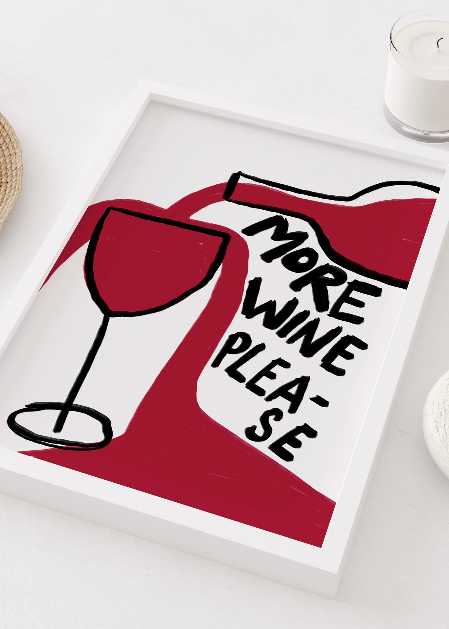 More Wine Please By Athene Fritsch | Kitchen Wine Illustration