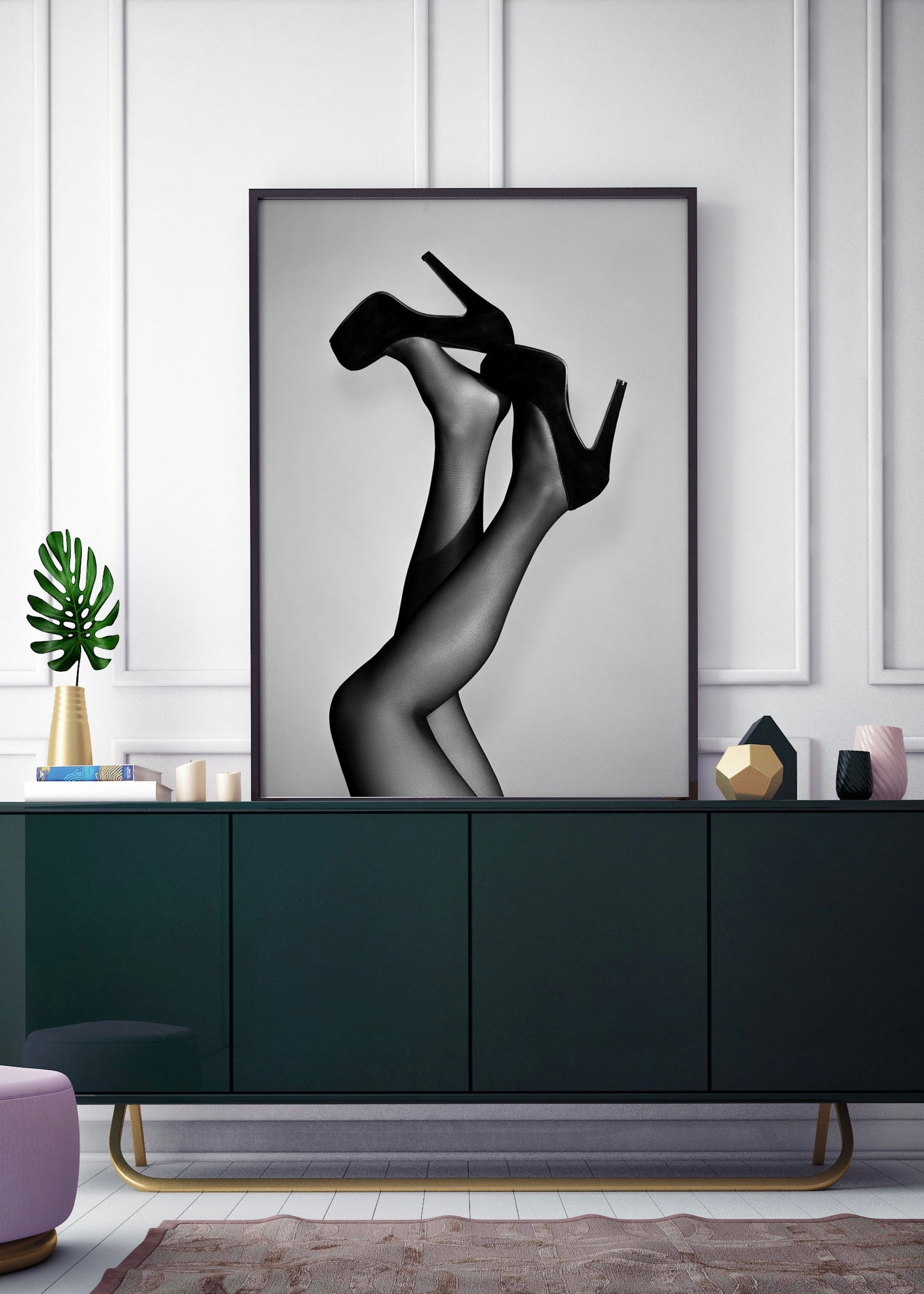 Velvet Pumps | Fashion Print | Black & White photograph