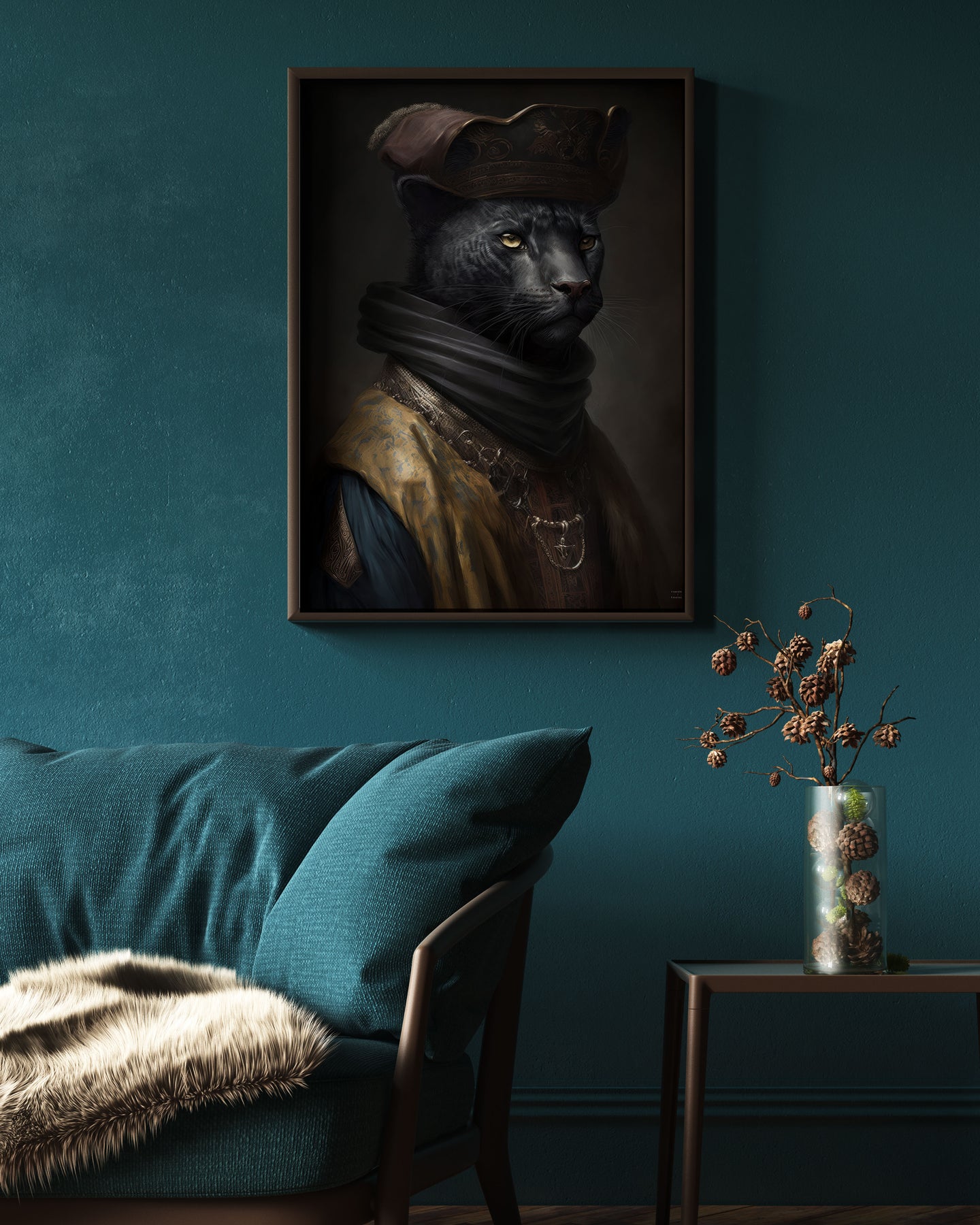 The Black Panther | Altered renaissance Portrait Wall Art