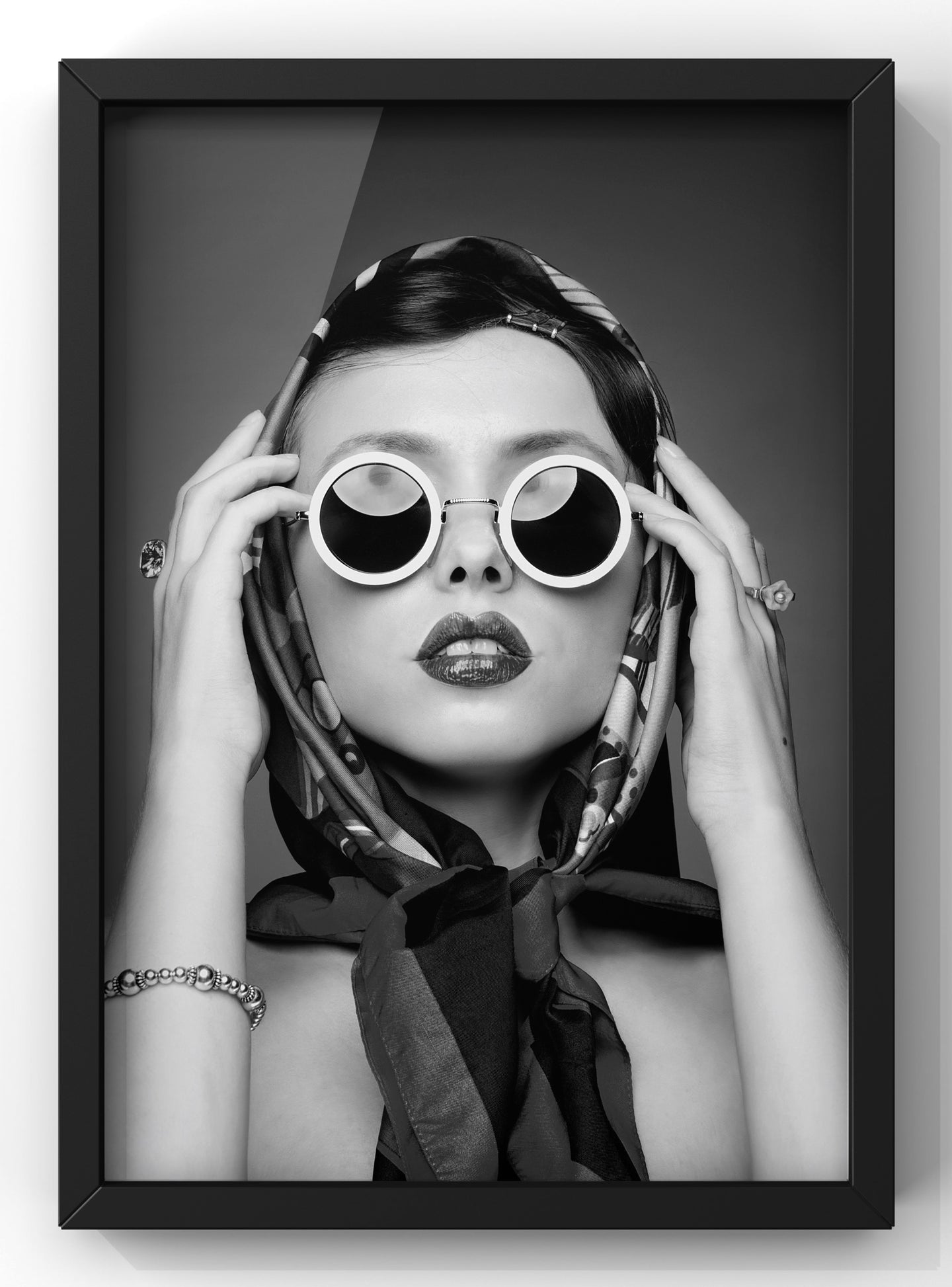 Fashion model With Sun Glasses Print | Black & White photograph Vibe