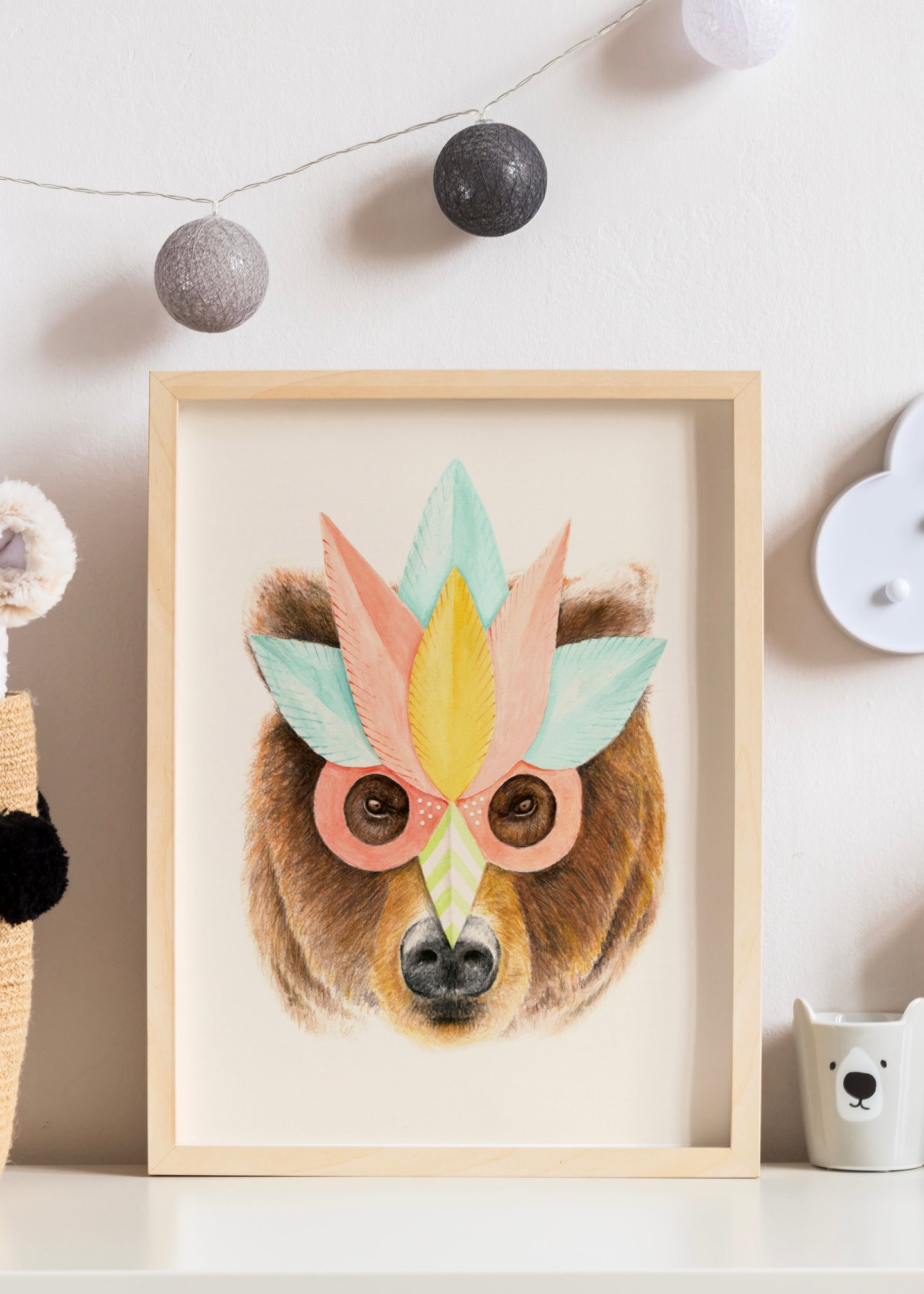 Bear Paper Mask Illustration |  By Florent Bodart
