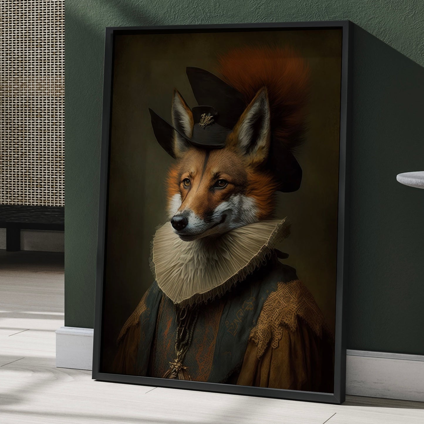 Royal Mr Fox Renascence Wall Art | Altered Vintage Style Portrait