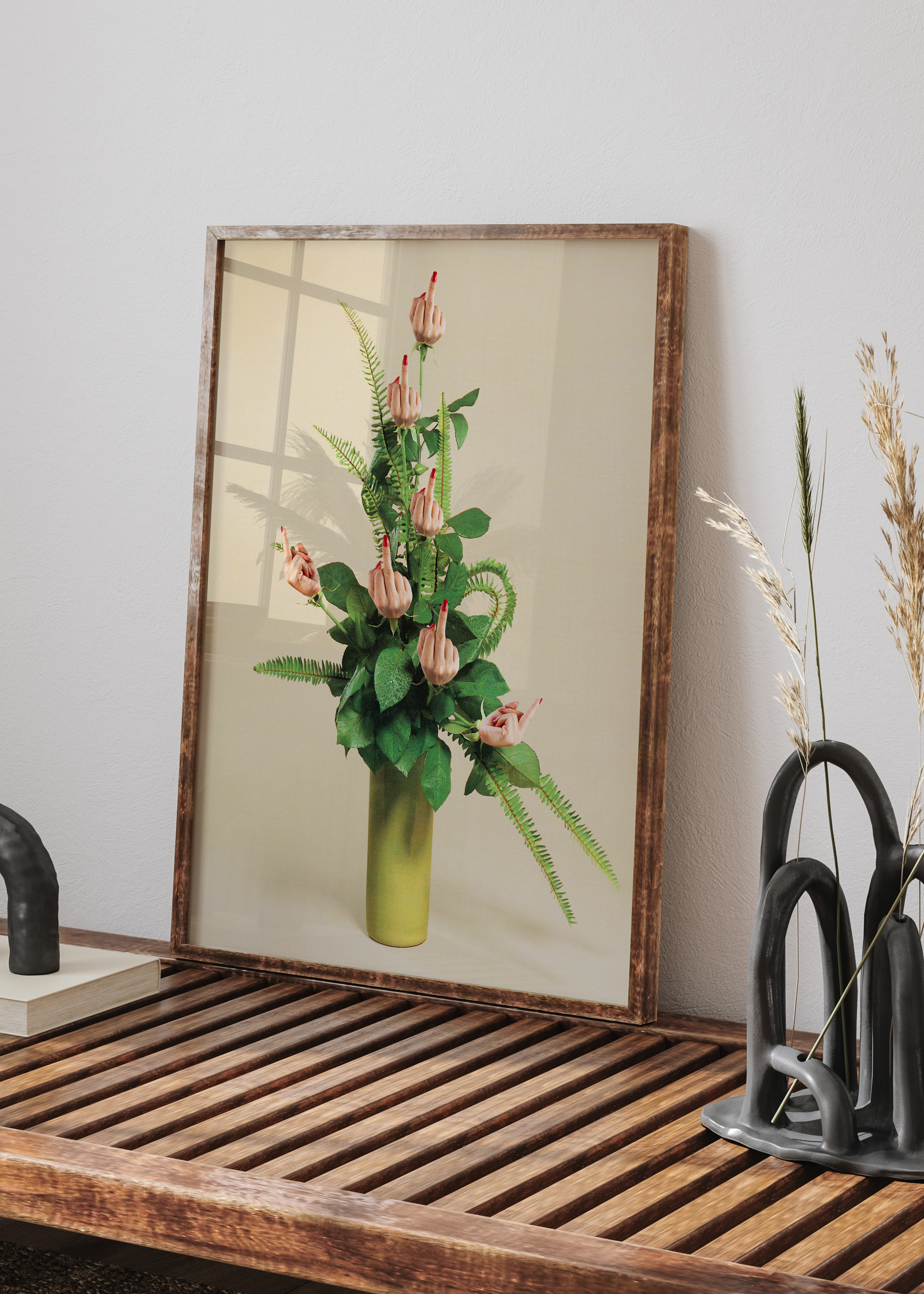 F U Bouquet Art Print | Surreal Floral Middle Finger Art Print | By Vertigo Artography