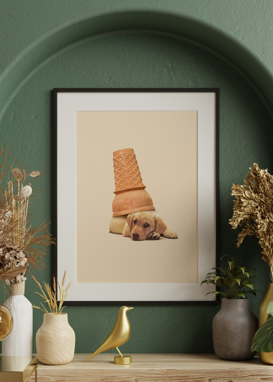 Underdog Ice Cream Art Print | Dog Wall Art