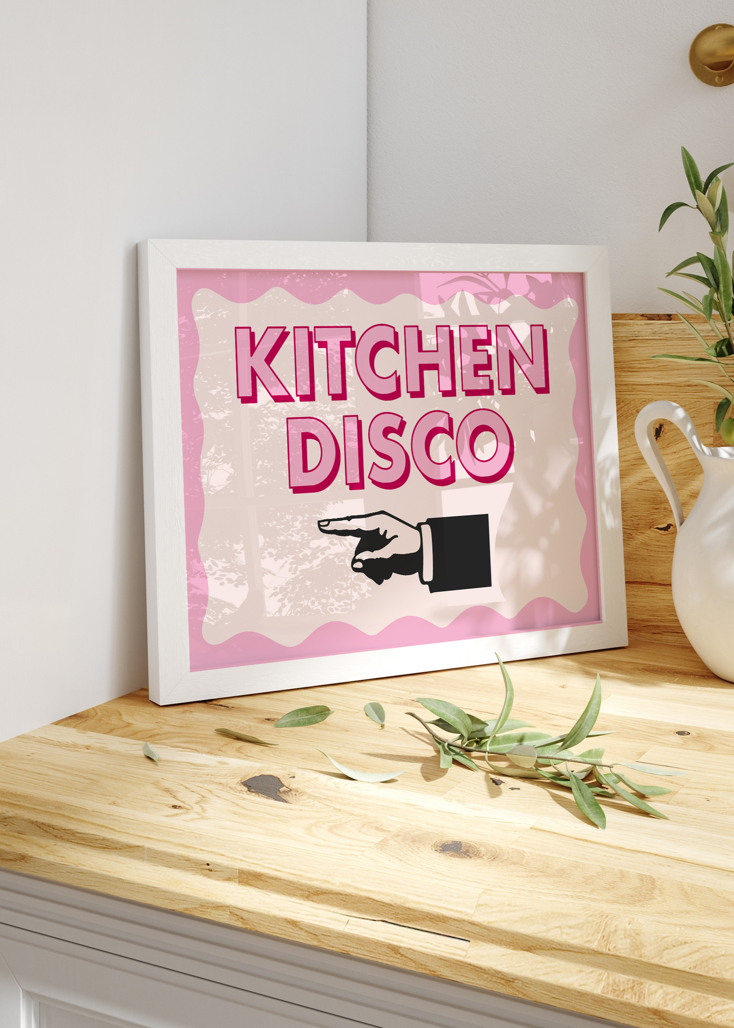 Kitchen Disco Quote Print (Left) | Kitchen Print Optional Colour Wall Art | By Pink Giraffe Print Co