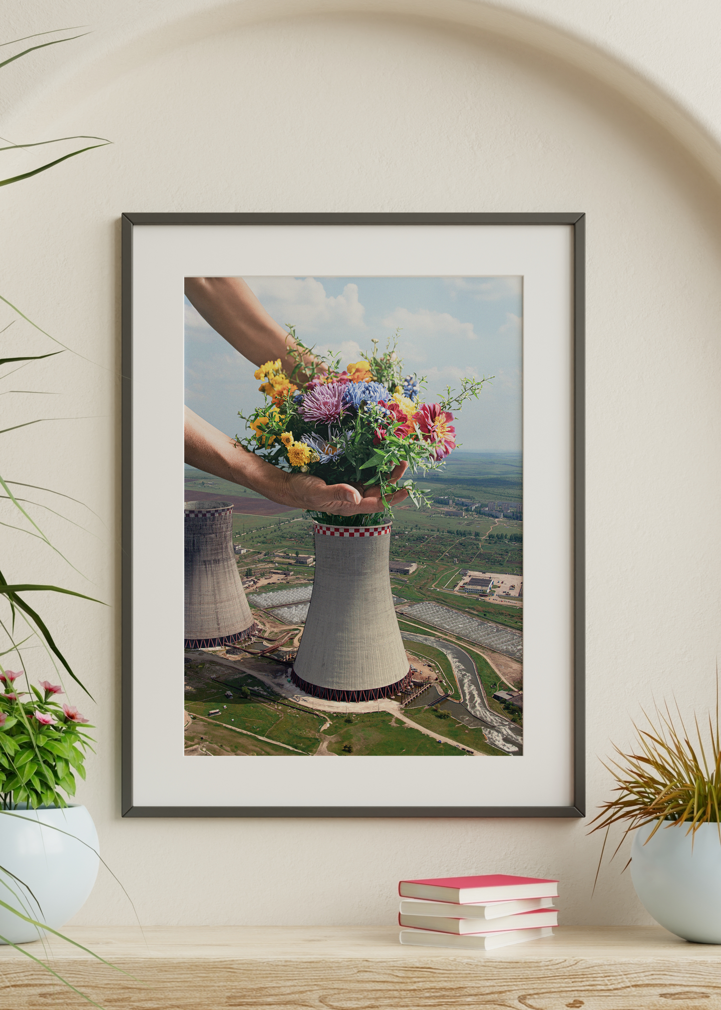 Flower Plant Art Print | Quirky Fresh Bouquet Inside Chimney Vase | By Vertigo Artography