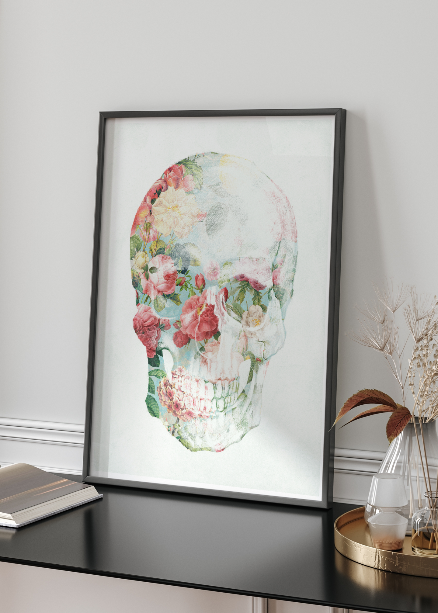 Skull Bouquet Art Print | Floral Skull Wall Art | By Vertigo Artography