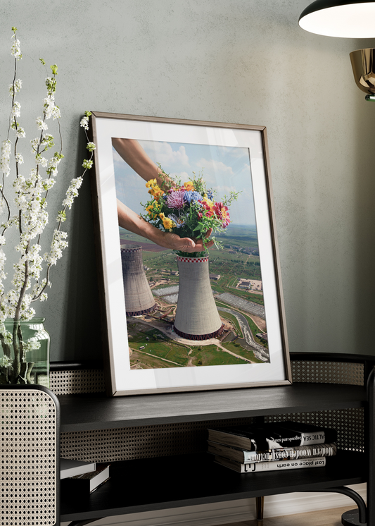 Flower Plant Art Print | Quirky Fresh Bouquet Inside Chimney Vase | By Vertigo Artography