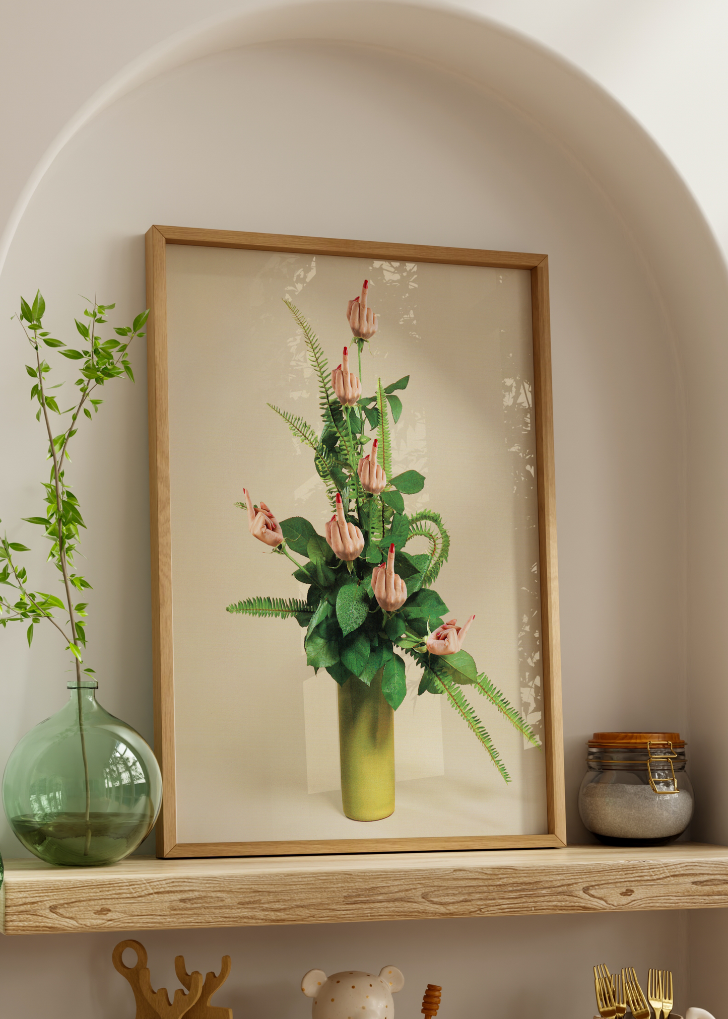 F U Bouquet Art Print | Surreal Floral Middle Finger Art Print | By Vertigo Artography