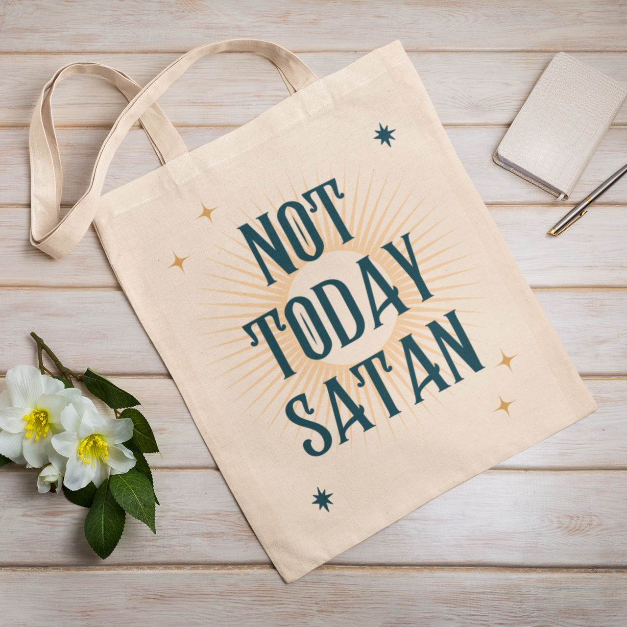Not Today Satan Tote Bag