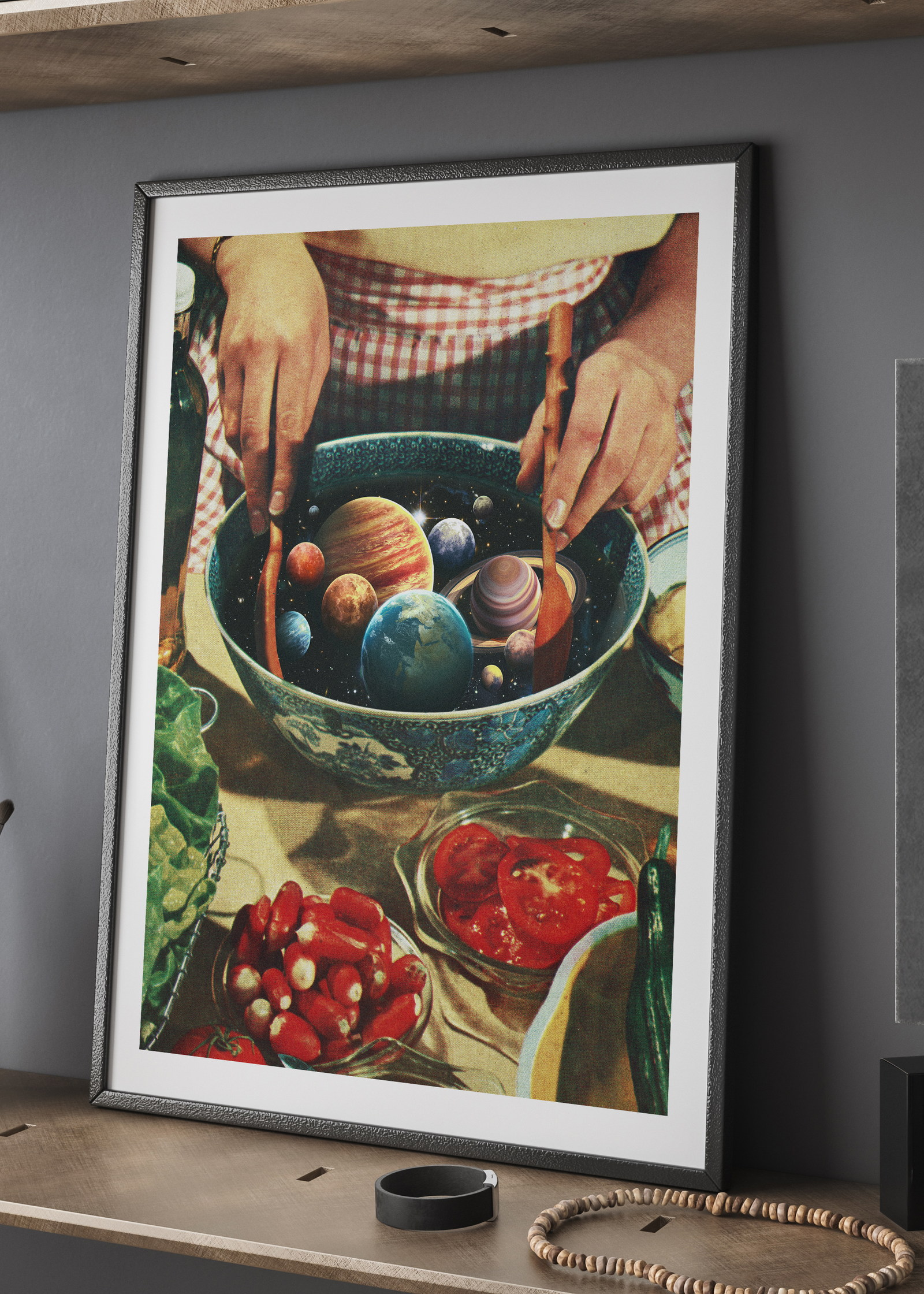 Universal Toss Art Print | Surreal Ramen Space Bowl Art Print