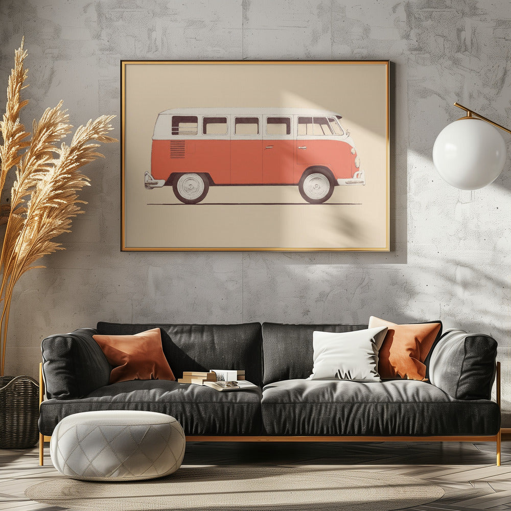 VW Campervan | Redvan wall art