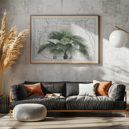 Vintage Palm on Africa Map