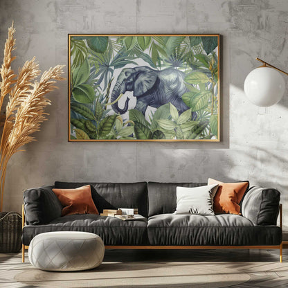 Elephant in Lush Jungle
