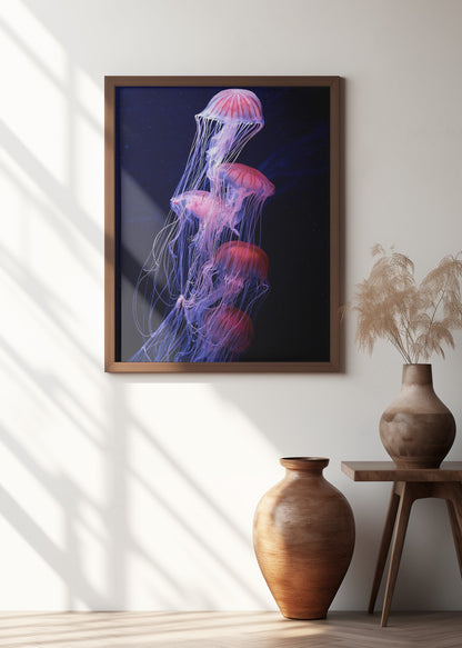 Entangled Jelly Fish Wall Art Print | Luxury Bathroom Print
