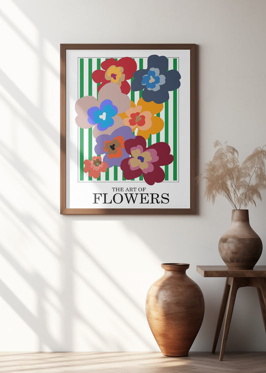 The Art Of Flowers Green Stripe