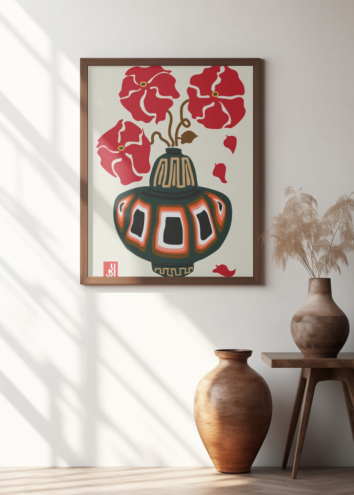 Ukiyo Vase Flower Greige
