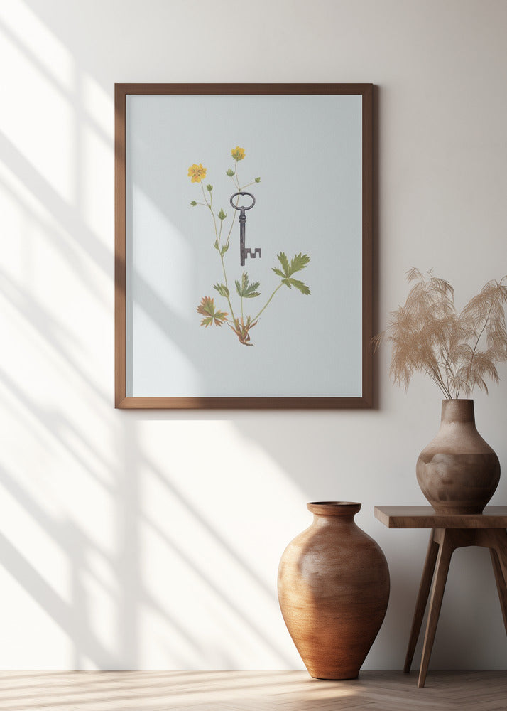 Botanical vintage key