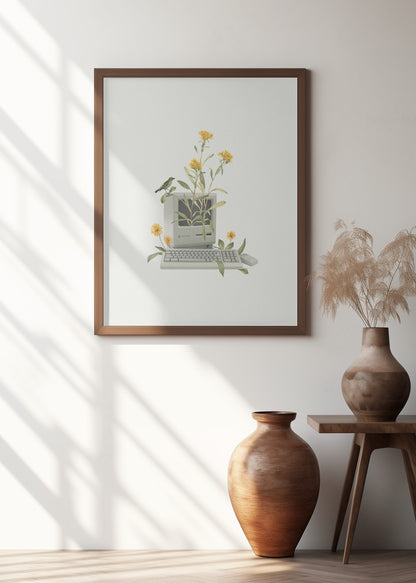 Floral vintage computer