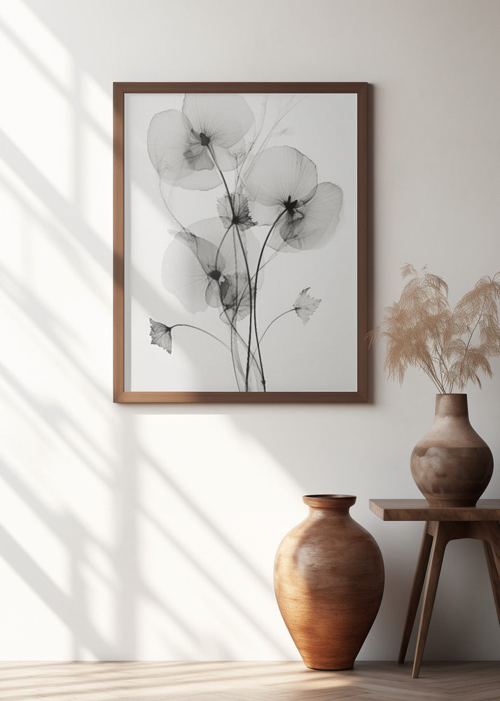 Transparent Botanic No1 | Black and white floral wall art