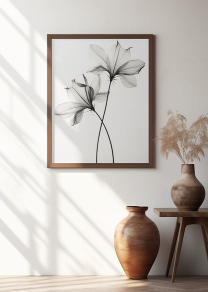 Transparent Botanic No 6 |Black and white floral wall art