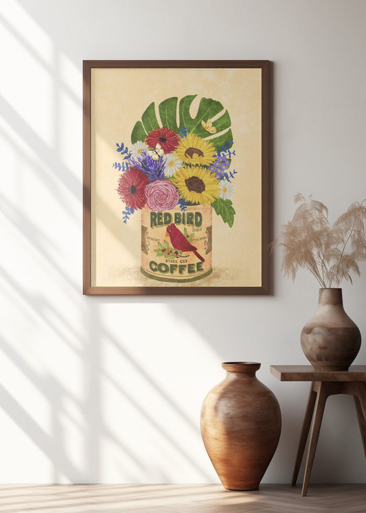 Flowers In a Vintage Coffee Can