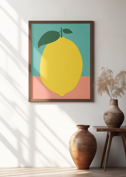 Lemon With Two Leaves