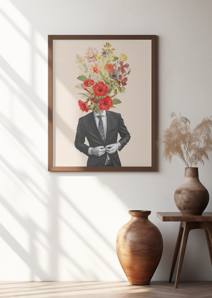 Man In Red Flowers