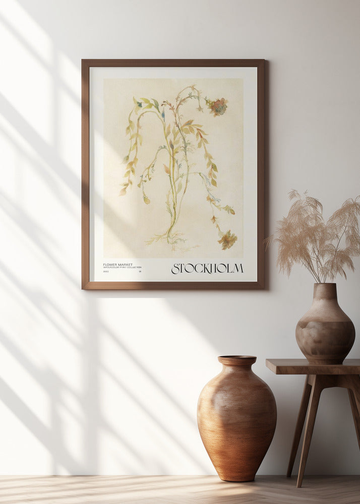 Watercolor print collection. Flower market - Stockholm