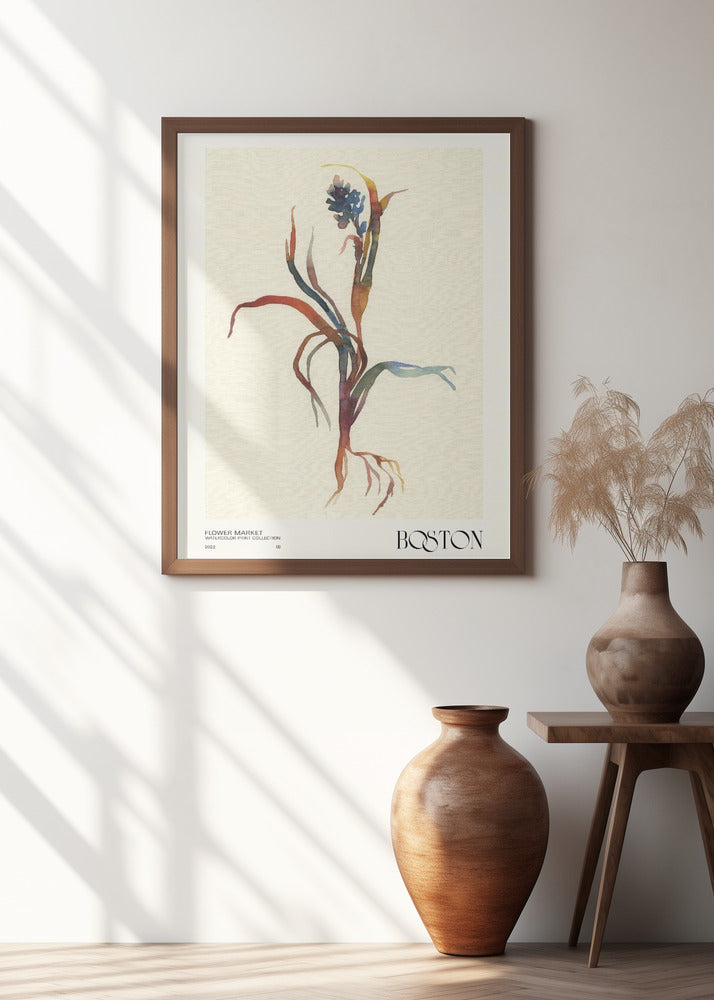 Watercolor print collection. Flower market - Boston