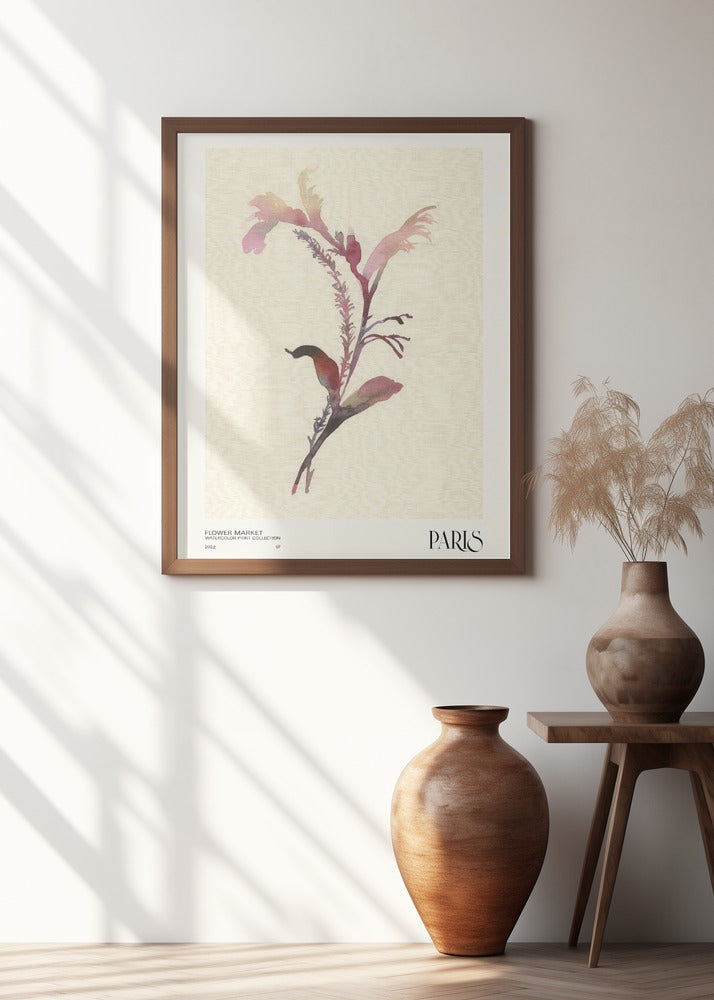 Watercolor print collection. Flower market - Paris