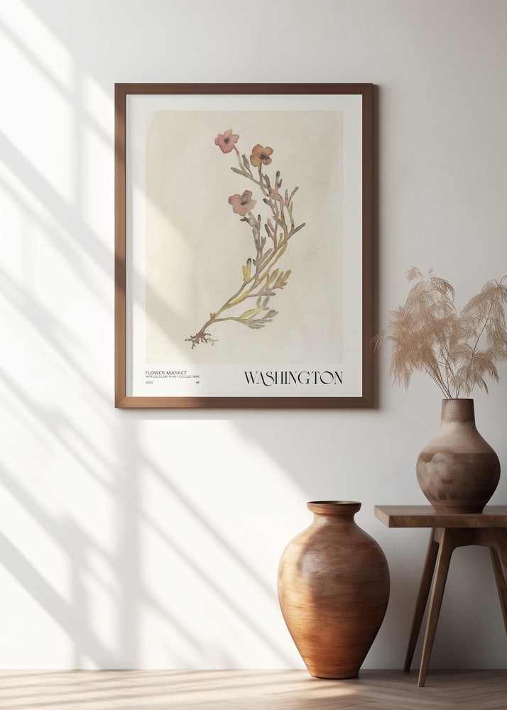 Watercolor print collection. Flower market - Washington