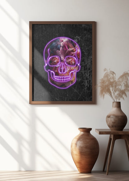 Neon Halloween Skull
