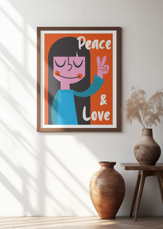 Peace &amp; Love Mid Century Illustration