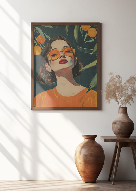 Under The Orange Tree | Summer portrait wall art