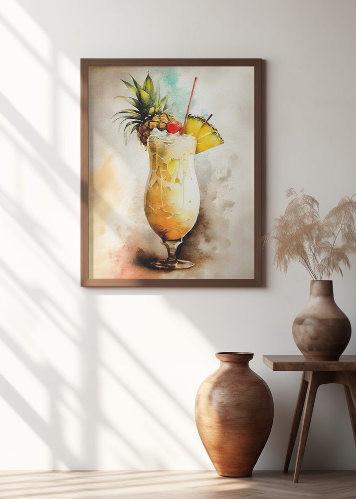 Pina Colada Drinks cocktail Wall Art Print