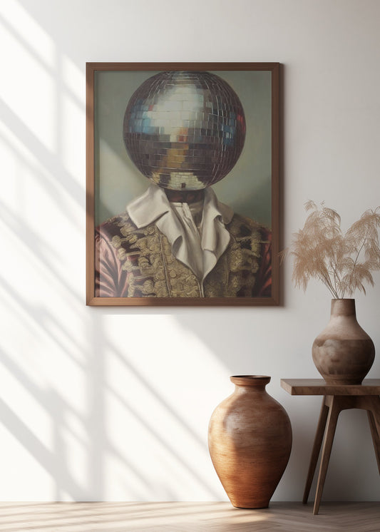 DiscoHead King  / Altered Collage Art