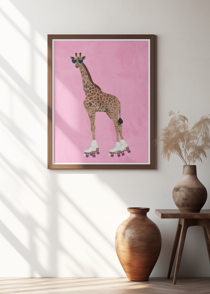 Rollerskating Giraffe