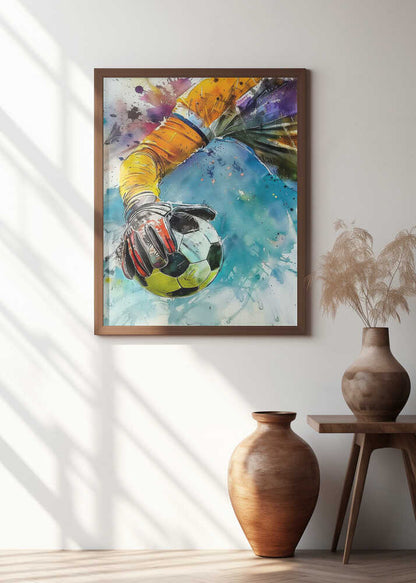 Watercolor Goalie Action