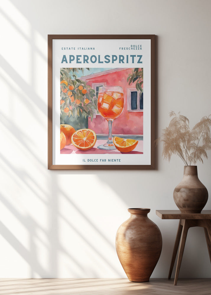 Aperol Spritz Vintage Cocktail Wall Art