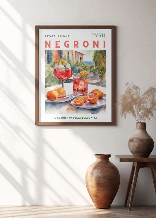 Negroni Vintage Cocktail Wall Art