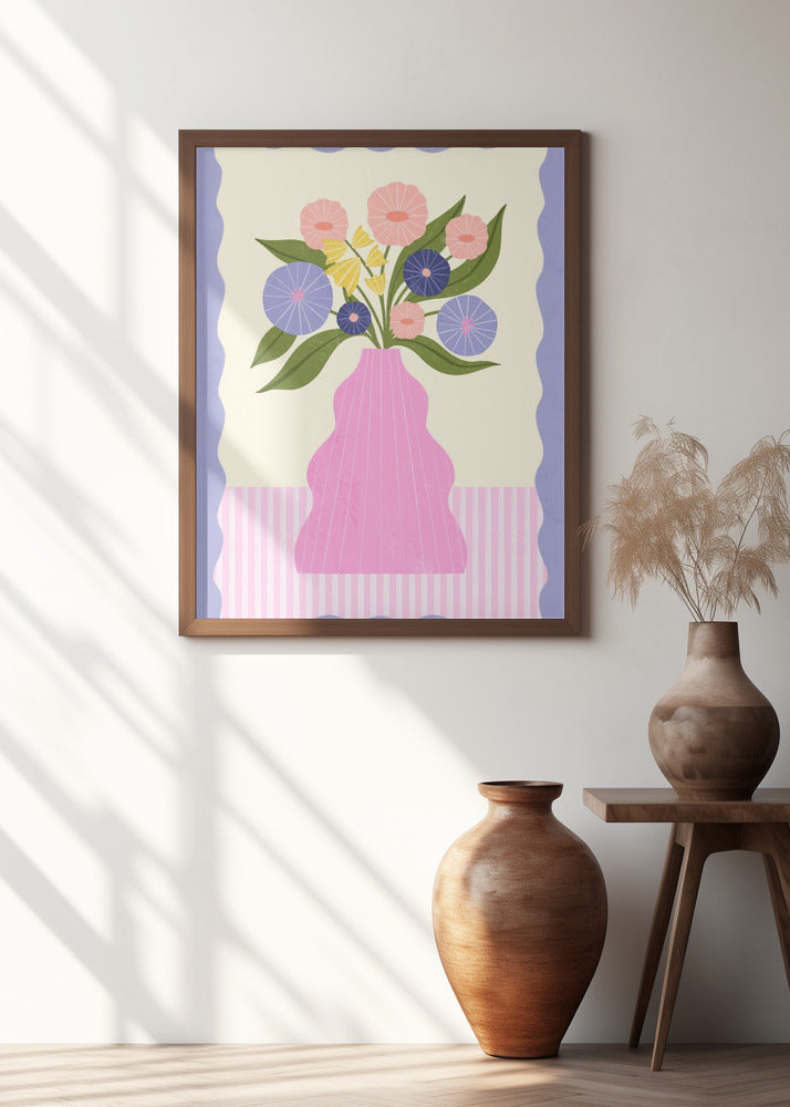 Flowers in Pink Vase