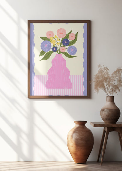 Flowers in Pink Vase