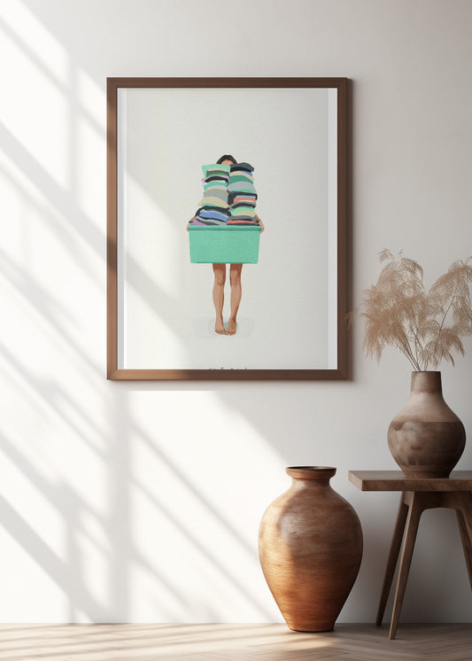 Laundry Basket | Minimal Utility Room Art