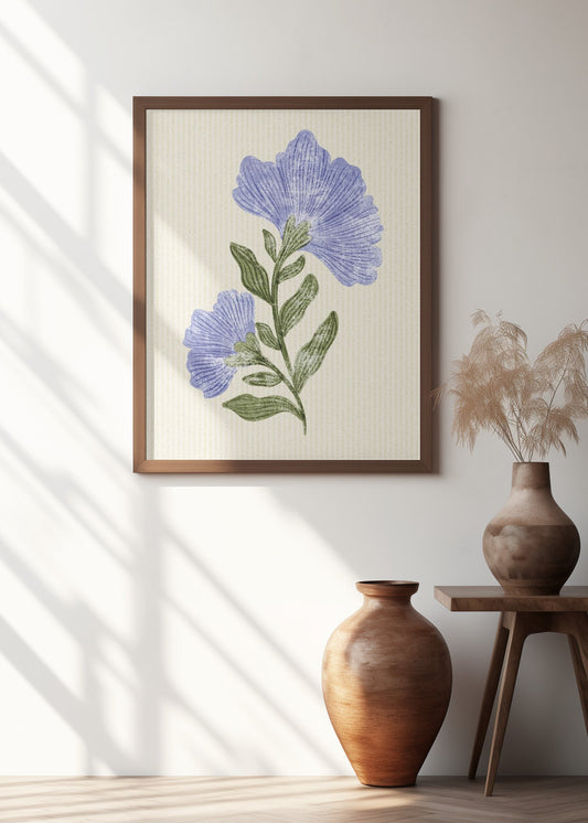 Vintage Flower | Purple flower wall art