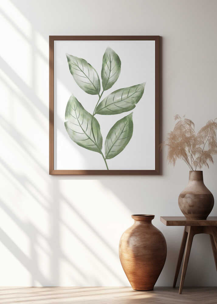 Watercolor Green Leaves