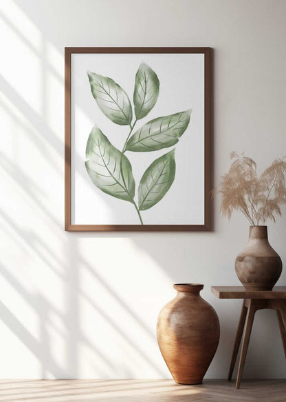 Watercolor Green Leaves