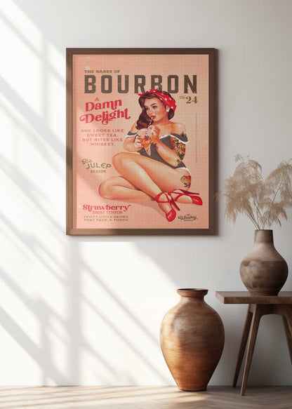 Bourbon Babes Vol 22 Vintage Pinup Girl Drinking A Cocktail